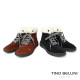 【TINO BELLINI 貝里尼】北歐風帥氣刷毛平底雪靴FWJV001-1(黑色)