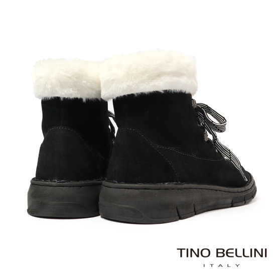 【TINO BELLINI 貝里尼】北歐風帥氣刷毛平底雪靴FWJV001-1(黑色)