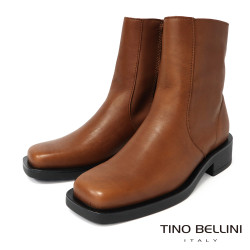 【TINO BELLINI 貝里尼】義大利進口方頭短靴FWOV024-N(棕色)