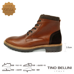 【TINO BELLINI 貝里尼】男款 葡萄牙 進口 好穿脫 短靴 HM5T021-6(咖啡色)