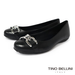 TINO BELLINI 貝里尼 巴西進口 平底小香風娃娃鞋FWBT039-1(黑色)