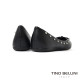 TINO BELLINI 貝里尼 巴西進口 蝴蝶 鉚釘 真皮 平底 娃娃鞋 FWBV040-1(黑色)