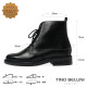 TINO BELLINI 貝里尼 真皮 帥氣 短筒 平底 軍靴 FWMT015-1(黑色)