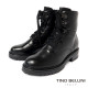 TINO BELLINI 貝里尼 真皮帥氣中筒平底軍靴FWMV017-1(黑色)