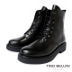 TINO BELLINI 貝里尼 義大利真皮中筒平底軍靴FWMV021-1(黑色)