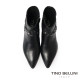 TINO BELLINI 貝里尼 歐洲進口真皮繞鉚釘中筒靴 FWNM013-1(黑色)