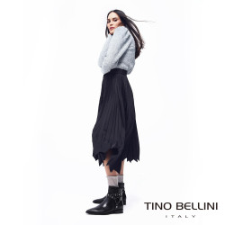TINO BELLINI 貝里尼 歐洲進口真皮繞鉚釘中筒靴 FWNM013-1(黑色)