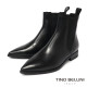 TINO BELLINI 貝里尼 歐洲進口 MJUS 尖頭真皮切爾西短靴FWNM014-1(黑色)
