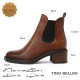 【TINO BELLINI 貝里尼】經典 真皮 拼接彈性 切爾西 短筒靴 FWNT043-9(駝色)