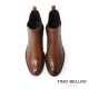 【TINO BELLINI 貝里尼】經典 真皮 拼接彈性 切爾西 短筒靴 FWNT043-9(駝色)