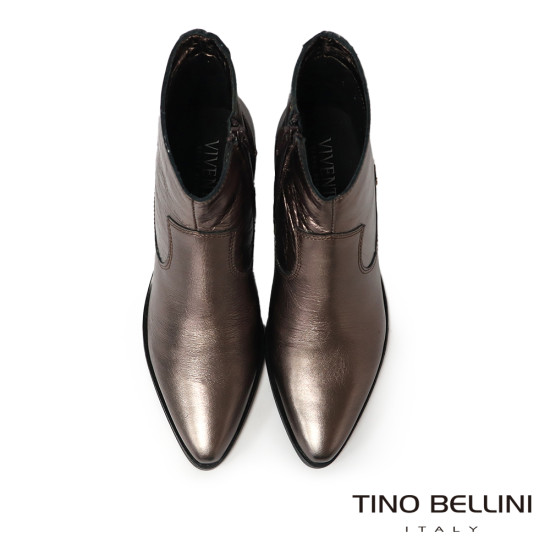 TINO BELLINI 貝里尼 素面真皮尖頭短靴FWNV027-E(灰咖色)