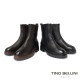 TINO BELLINI 貝里尼 真皮壓紋平底中統靴FWST004-1(黑色)