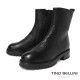 TINO BELLINI 貝里尼 真皮壓紋平底中統靴FWST004-1(黑色)