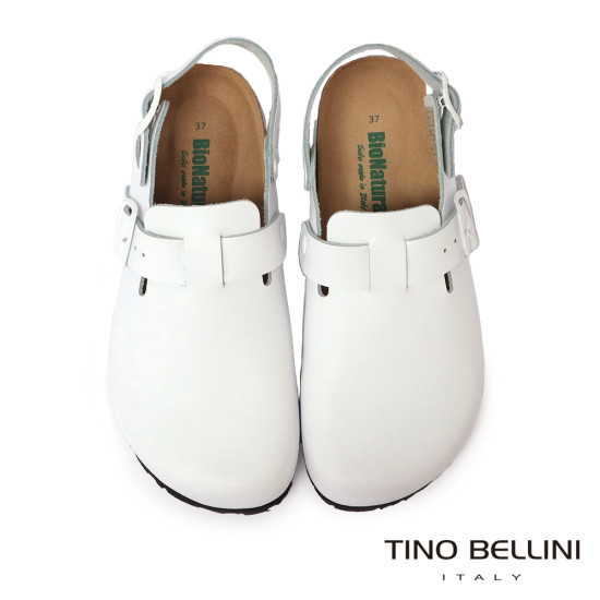 TINO BELLINI 貝里尼 歐洲進口 BIONATURA 腳床舒適鞋 真皮 軟木軟底鞋 FS0B002-0(白色)
