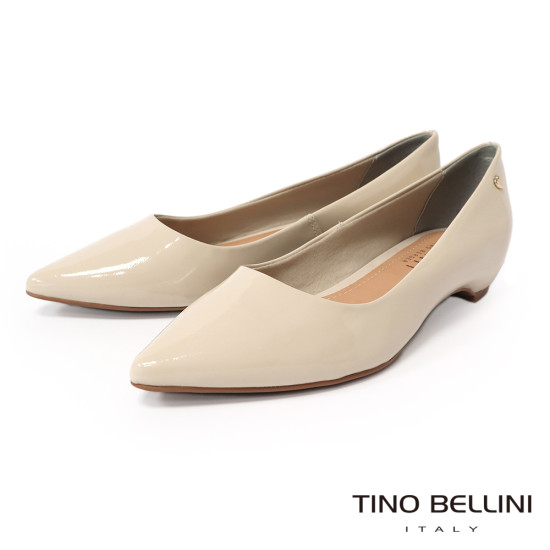 TINO BELLINI 貝里尼 巴西進口 真皮漆皮尖頭低跟鞋FSBV022A-R
