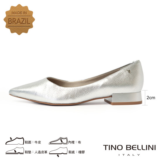 TINO BELLINI 貝里尼 巴西進口 素面尖頭低跟鞋FSCT016A-D