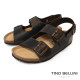 TINO BELLINI 貝里尼 歐洲進口 BIONATURA 腳床舒適鞋 真皮 軟木軟底 涼拖鞋 FSJB001-W(咖瘋色)