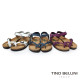 TINO BELLINI 貝里尼 歐洲進口 BIONATURA 腳床舒適鞋 真皮 軟木軟底 夾腳 涼拖鞋 FSJB002-4(藍色)