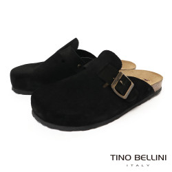 TINO BELLINI 貝里尼 歐洲進口 BIONATURA 腳床舒適鞋 經典造型 繽紛系列 軟木軟底 拖鞋 FZ0B006-1(黑色)