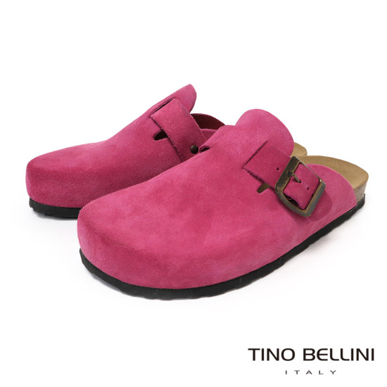 TINO BELLINI 貝里尼 歐洲進口 BIONATURA 腳床舒適鞋 經典造型 繽紛系列 軟木軟底 拖鞋 FZ0B006-C(桃紅色)