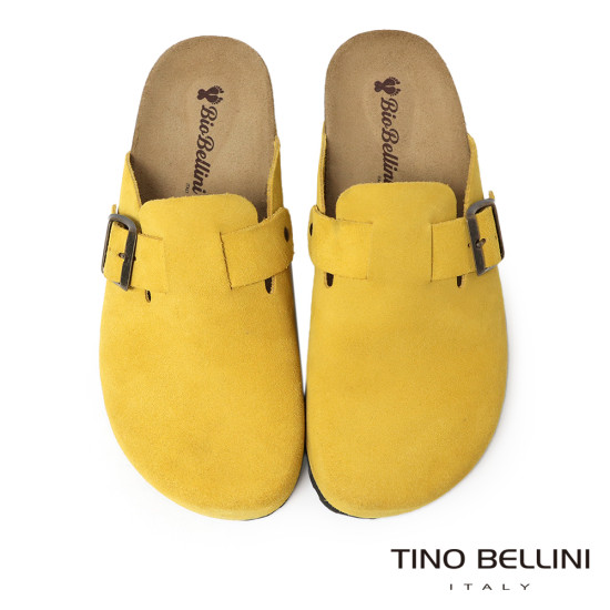 TINO BELLINI 貝里尼 歐洲進口 BIONATURA 腳床舒適鞋 經典造型 繽紛系列 軟木軟底 拖鞋 FZ0B006-G(黃色)