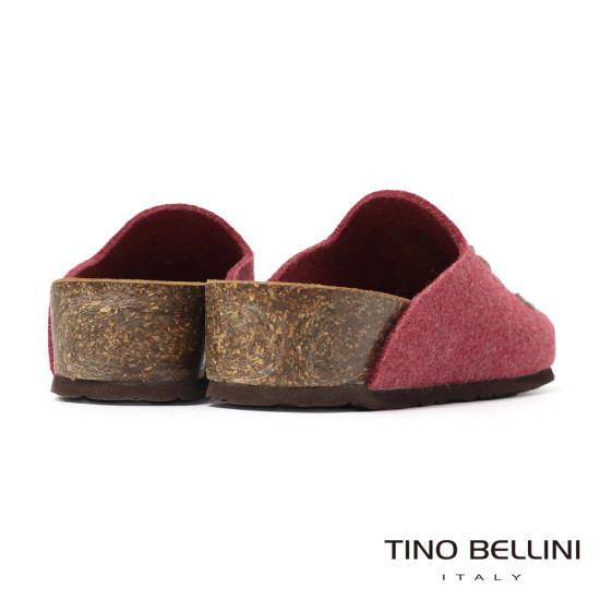 TINO BELLINI 貝里尼 歐洲進口 BIONATURA 腳床舒適鞋 羊毛氈 月下貓 軟木軟底 拖鞋 FZ4B001-2(紅色)