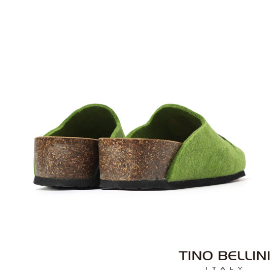 TINO BELLINI 貝里尼 歐洲進口 BIONATURA 腳床舒適鞋 羊毛氈 熊貓 軟木軟底 拖鞋 FZ4B004-5(綠色)