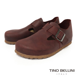 TINO BELLINI 貝里尼 歐洲進口 BIONATURA 腳床舒適鞋 飾扣造型  軟木軟底 休閒鞋 FZCB002-A(酒紅色)