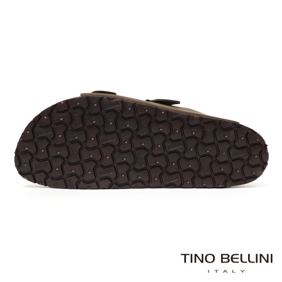 TINO BELLINI 貝里尼 歐洲進口 BIONATURA 腳床舒適鞋 男款 雙飾扣造型 軟木軟底 拖鞋 HM0B002A-6(咖色)