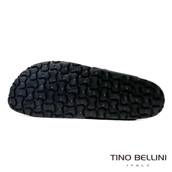 TINO BELLINI 貝里尼 歐洲進口 BIONATURA 腳床舒適鞋 男款 真皮 軟木軟底夾腳涼拖鞋 HM0B004-1(黑色)