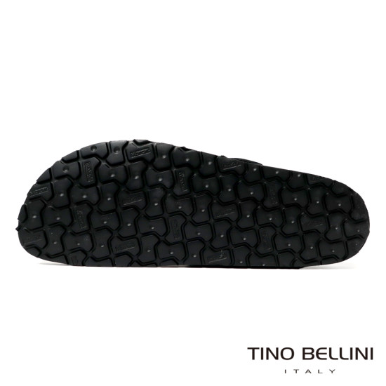 TINO BELLINI 貝里尼 歐洲進口 BIONATURA 腳床舒適鞋 男款 真皮 軟木軟底夾腳涼拖鞋 HM0B004-U(黑瘋)