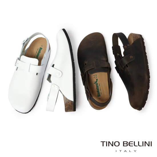 TINO BELLINI 貝里尼 歐洲進口 BIONATURA 腳床舒適鞋 男款 真皮 軟木軟底鞋 HM0B006-0(白色)