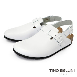 TINO BELLINI 貝里尼 歐洲進口 BIONATURA 腳床舒適鞋 男款 真皮 軟木軟底鞋 HM0B006-0(白色)
