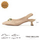 TINO BELLINI 貝里尼 巴西進口 氣質女神金色圓球飾釦尖頭低跟鞋FW1T013-3(米色)