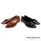 TINO BELLINI 貝里尼 巴西進口 經典復古金屬方扣尖頭平底鞋FWBV042-9(咖色)