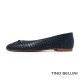 TINO BELLINI 貝里尼 巴西進口氣質鏤空雕刻編織造型透氣平底娃娃鞋FSBT026-4(藍色)