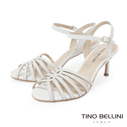 TINO BELLINI 貝里尼 巴西進口優雅繞帶魚口高跟涼鞋 FSMT044-0(白色)