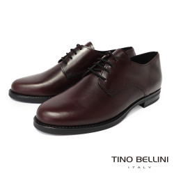 TINO BELLINI 貝里尼 義大利進口經典素面牛皮綁帶牛津鞋FWHV002A-A(酒紅)