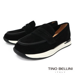 TINO BELLINI 貝里尼 進口 麂皮 質感 女鞋 平底 休閒鞋 FZCT017-1(黑色)