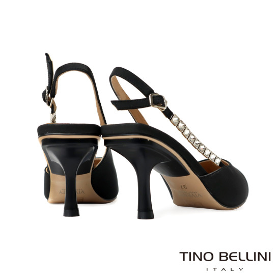 TINO BELLINI 貝里尼 香港進口 絲綢鑽飾後繫帶高跟鞋FS2V001-1