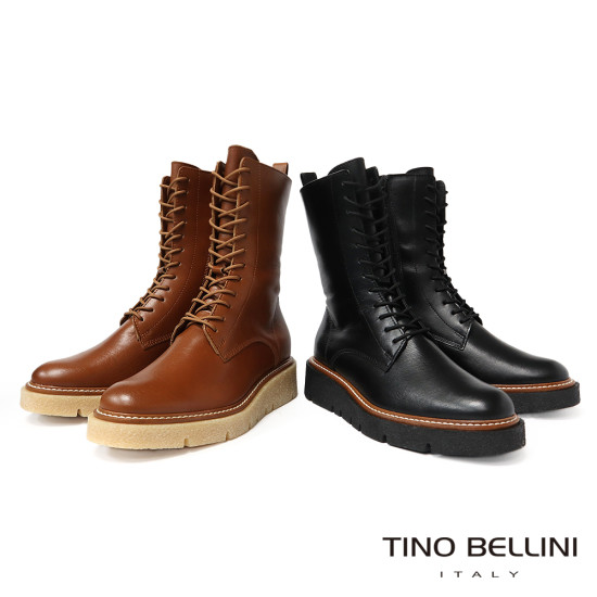 TINO BELLINI 貝里尼 歐洲進口 綁帶中筒軍靴FWMT005-1